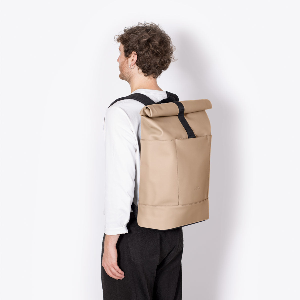 Hajo Roll-Top Backpack - Light Almond / Large