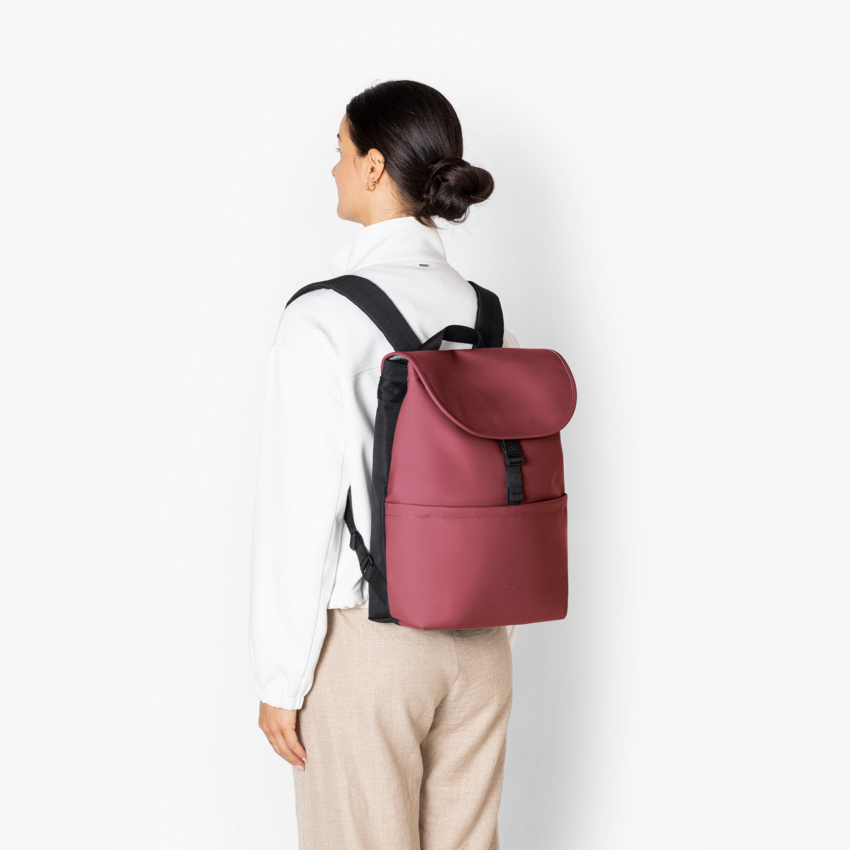 Mion Flap-Top Backpack - Burgundy