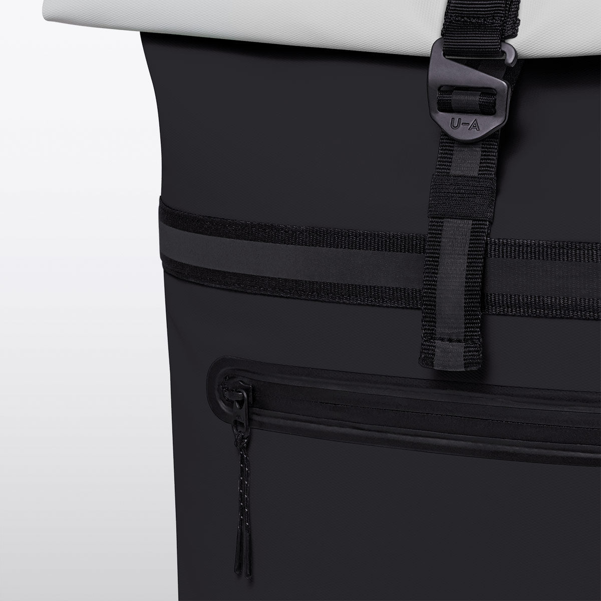 Niklas Roll-Top Backpack - Black - Light Grey