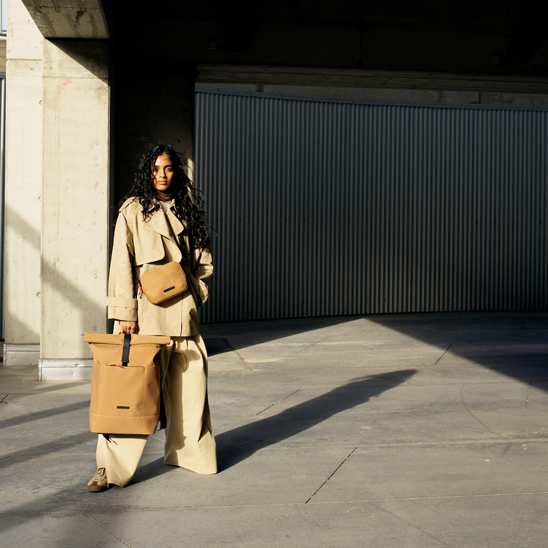Hajo Roll-Top Backpack - Dark Sand Reflective / Medium